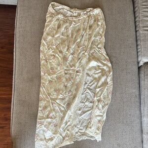 Aerie Cream Floral Maxi Skirt
